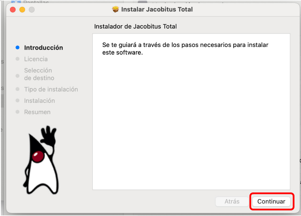 Introducción del asistente de Jacobitus