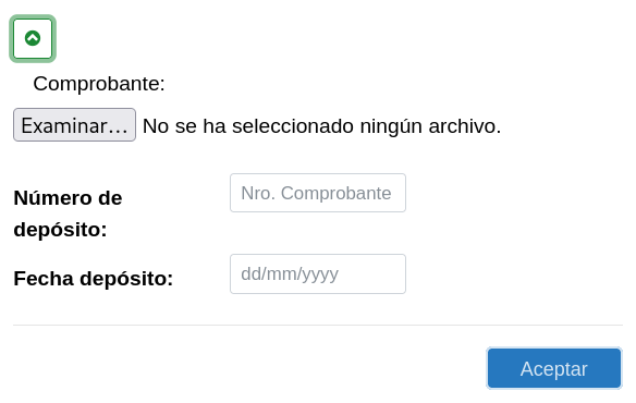 Pantalla final de solicitud asentada